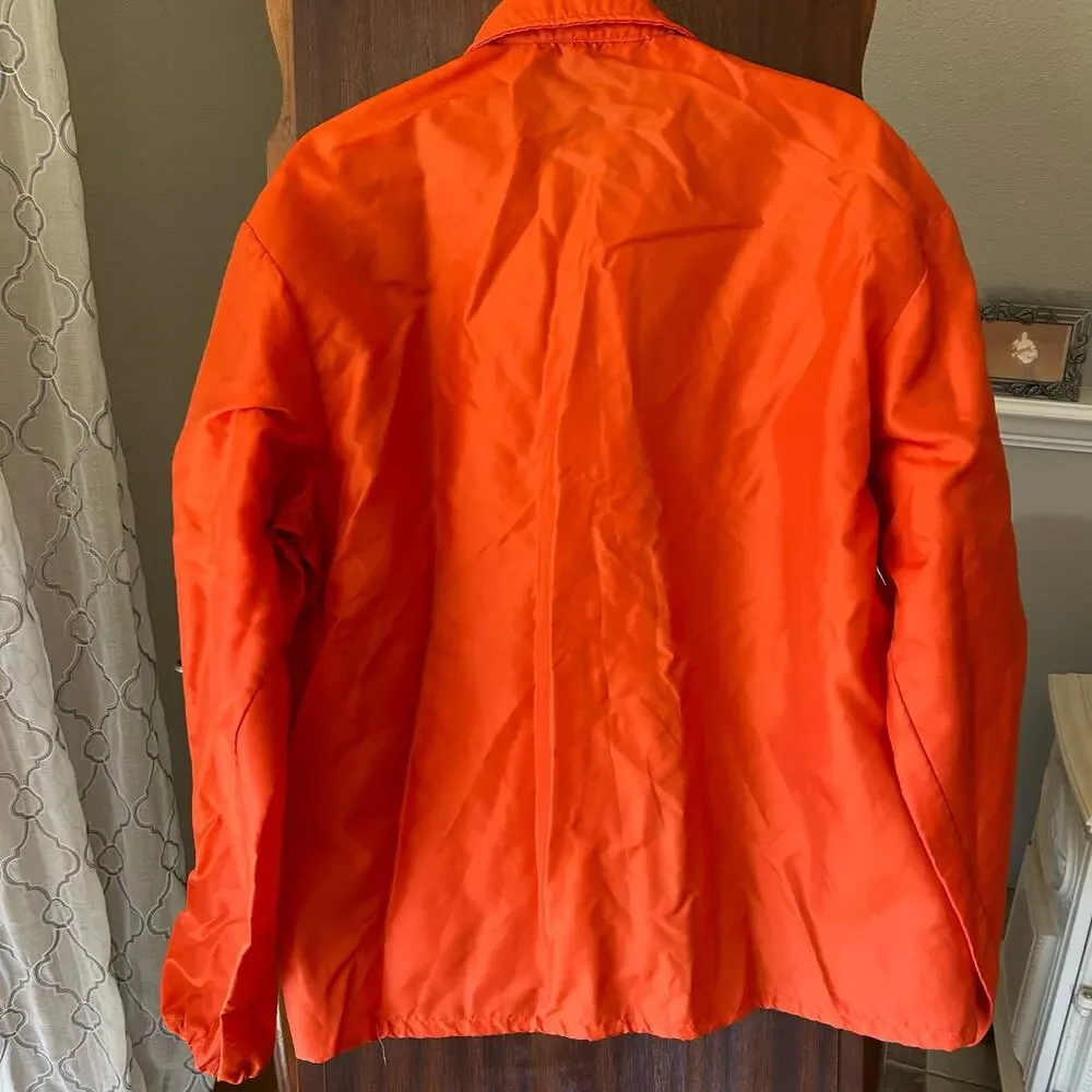 Vintage Bowlers uniform Jacket Orange Black Stripe Sz Large Canada American cup - Picture 9 of 11